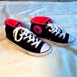 Pink and Black Converse